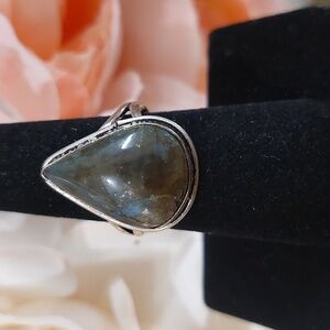 Laboradorite Stone Ring - Size 8